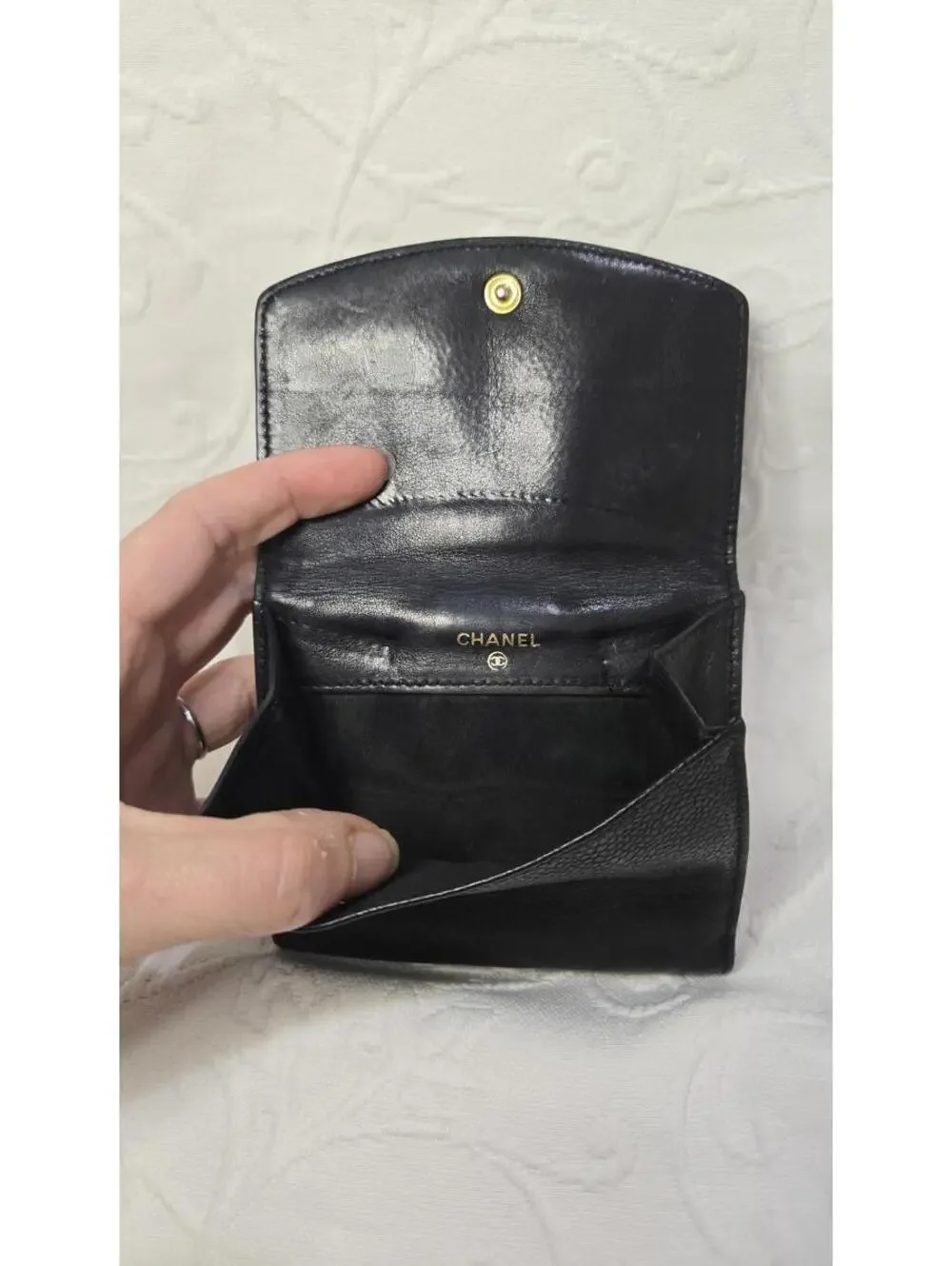 Chanel Classic Black Caviar Wallet with COA